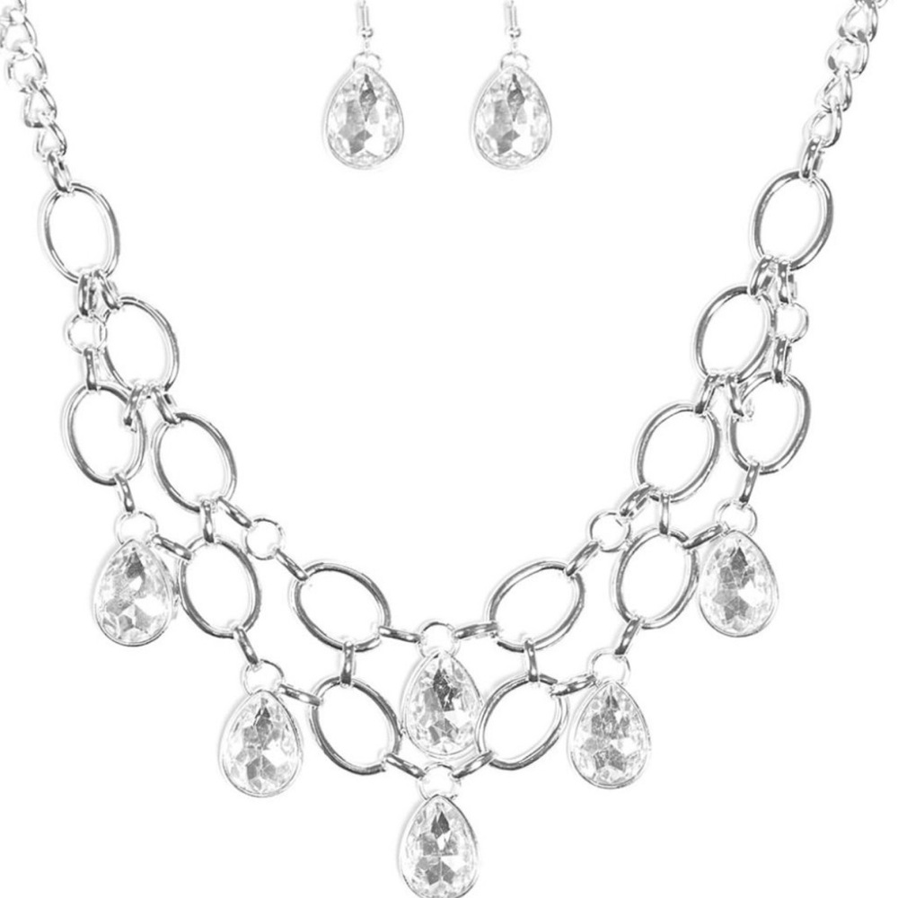 Elegant Silver Necklace & Earring Set